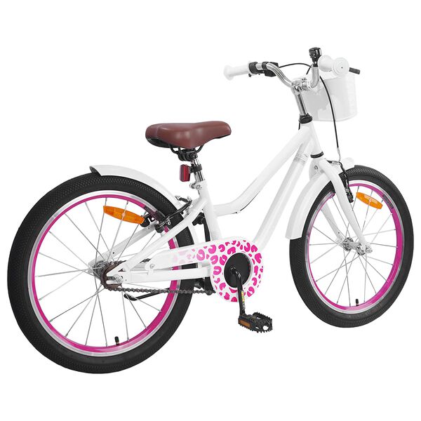 vidaXL Kinderfahrrad 18 Zoll f&uuml;r 5-7 Jahre alt Wei&szlig;