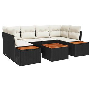 vidaXL Gartensofa-set mit Kissen 6 pcs Schwarz Poly Rattan