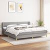vidaXL Boxspringbett mit Matratze Hellgrau 200x200 cm Stoff