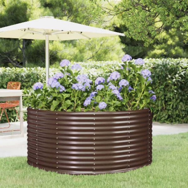 vidaXL Garten-Hochbeet Braun 140 x 140 x 68 cm Verzinkter Stahl