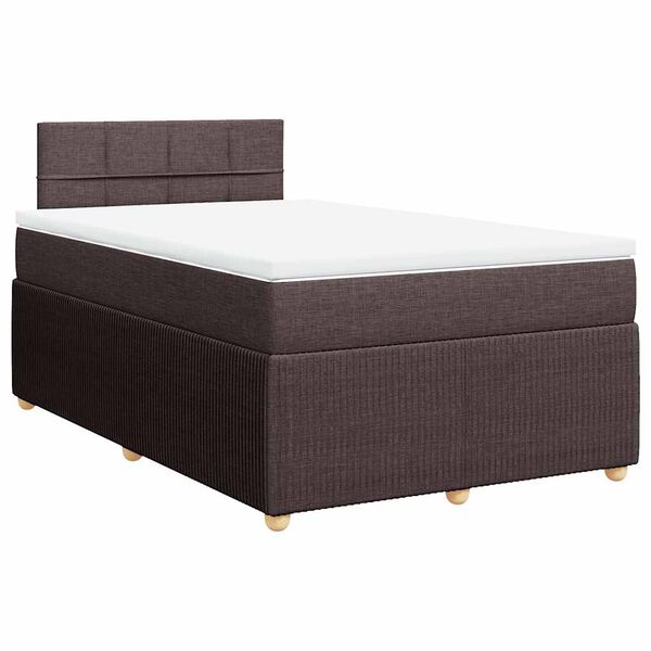 vidaXL Boxspringbett mit Matratze Dunkelbraun 120x190 cm Stoff