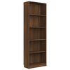 vidaXL B&uuml;cherregal 5 F&auml;cher Braun Eichen-Optik 60x24x175 Holzwerkstoff