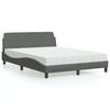 vidaXL Bett mit Matratze "Dover" Dunkelgrau 140x190 cm Stoff