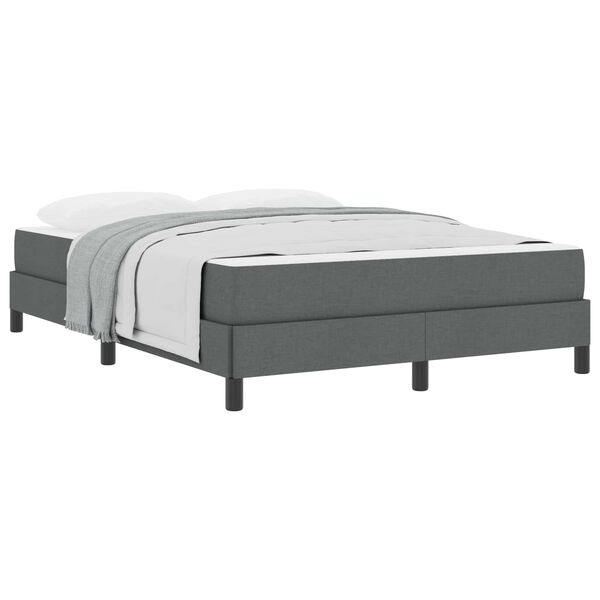 vidaXL Boxspringbett mit Matratze Dunkelgrau 140 x 200 cm Stoff