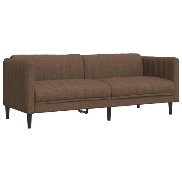 vidaXL 3-Sitzer Sofa Braun Kunstleder Wildleder-Optik