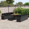 vidaXL Gartensofa-set 11 pcs Schwarz Poly-Rattan