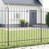 vidaXL Gartenzaun 7 pcs Grau 11,9 x 1,5 m Pulverbeschichteter Stahl