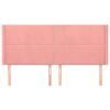 vidaXL Kopfteil mit Ohren Rosa 183x16x118/128 cm Samt