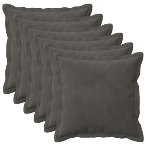 vidaXL Kissenbezug 6 pcs HOUTEN Dunkelgrau 30 x 30 cm Samt
