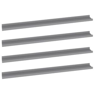 vidaXL Wandregale 4 Stk. Grau 100x9x3 cm