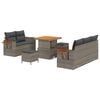 vidaXL Gartensofa-set mit Kissen 10 pcs Grau Poly-Rattan