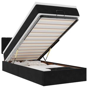 vidaXL Ottomane Bett mit Matratze & LEDs Schwarz 80x200 cm Samt