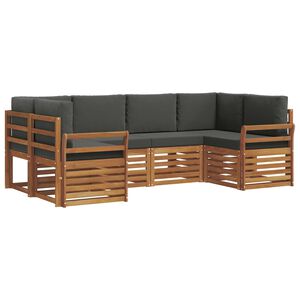 vidaXL Ecksofa Set 6 pcs Natur und Anthrazit Massivholz Akazie
