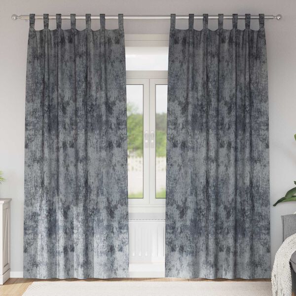 vidaXL Samtvorh&auml;nge mit Vorh&auml;ngen 2 pcs Silber Grau 260 x 140 cm Samt