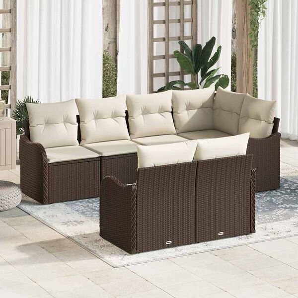 vidaXL Gartensofa-set Braun Poly-Rattan