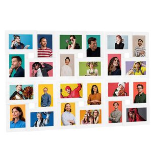 vidaXL Collage Bilderrahmen f&uuml;r 24x(10x15 cm) Fotos Wei&szlig; MDF