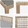 vidaXL Garten Essgruppe 9 pcs Beige Poly-Rattan