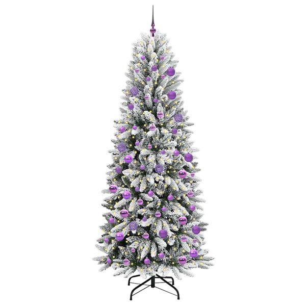 vidaXL K&uuml;nstlicher Weihnachtsbaum mit 300 LEDs mit St&auml;nder Wei&szlig; 210 cm