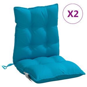 vidaXL Niedriglehner-Auflagen 2 Stk. Hellblau Oxford-Gewebe