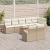 vidaXL Garten-Sofa-Set 9 pcs Beige Poly Rattan