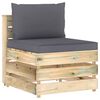 vidaXL 9-tlg. Garten-Lounge-Set mit Kissen Gr&uuml;n Impr&auml;gniertes Holz