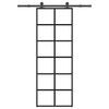vidaXL Schiebetür mit Beschlag 76x205 cm ESG-Glas & Aluminium