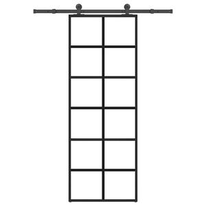 vidaXL Schiebet&uuml;r mit Beschlag 76x205 cm ESG-Glas & Aluminium