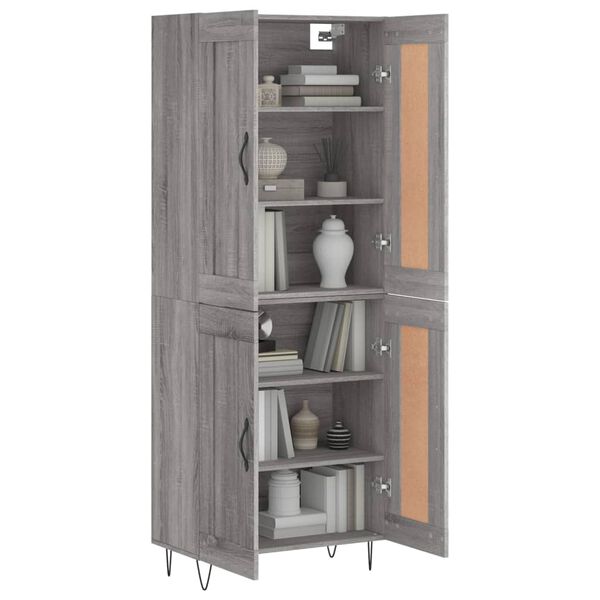 vidaXL Highboard Grau Sonoma 69,5x34x180 cm Holzwerkstoff
