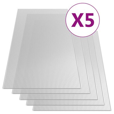 vidaXL Polycarbonatplatten 5 Stk. 6 mm 150 x 65 cm