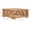 vidaXL Gartentisch und Fußhocker Set mit Creme Kissen Teak Massivholz