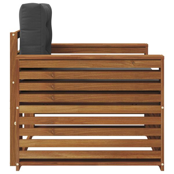 vidaXL Outdoor-Sofagarnitur Massives Akazienholz und Polyester Natur