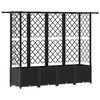 vidaXL Hochbeet mit Rankgitter und Dach Schwarz 202 x 40 x 136 cm PP