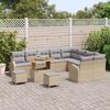 vidaXL Garten-Sofa-Set mit Kissen mit Kissen 12 pcs Beige und Hellgrau