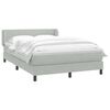 vidaXL Boxspringbett mit Matratze Hellgrau 160x220 cm Samt