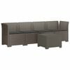 vidaXL 4-Sitzer Gartensofa mit Kissen Rattan Look PP Hellgrau