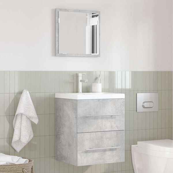 vidaXL Badezimmerm&ouml;bel-Set Grau 41 x 38,5 x 48 cm Sperrholz und Metall