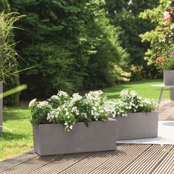 LECHUZA Blumenkasten BALCONERA Stone 50 ALL-IN-ONE Grau