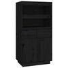 vidaXL Highboard Schwarz 60x40x116,5 cm Massivholz Kiefer