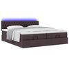 vidaXL Ottoman-Bett mit Matratzen & LEDs Dunkelbraun 160x200 cm Stoff