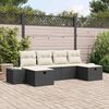 vidaXL Gartensofa-set mit Kissen 6 pcs Schwarz Poly-Rattan
