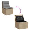 vidaXL 10-tlg. Garten-Sofagarnitur mit Kissen Beige Poly Rattan Akazie
