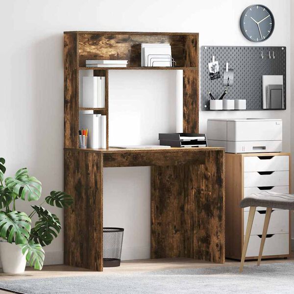 vidaXL Schreibtisch Geräucherte Eiche 91 x 50 x 149 cm Holzwerkstoff