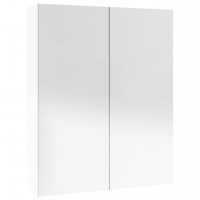 vidaXL Bad-Spiegelschrank 60x15x75 cm MDF Glänzendes Weiß