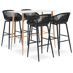 vidaXL 5-tlg. Bar-Set Wei&szlig; und Schwarz