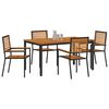 vidaXL Garten Essgruppe 5 pcs Schwarz und Braun Poly-Rattan