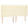 vidaXL Boxspringbett mit Matratze & LED Creme 180x200 cm Kunstleder