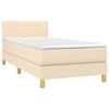 vidaXL Boxspringbett mit Matratze Creme 80x200 cm Stoff