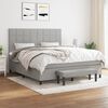 vidaXL Boxspringbett mit Matratze Hellgrau 180x200 cm Stoff
