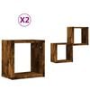 vidaXL Wandregale Wandhalterung 2 pcs Ger&auml;ucherte Eiche Holzwerkstoff