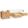 vidaXL 6-tlg. Garten-Lounge-Set mit Kissen Massivholz Teak